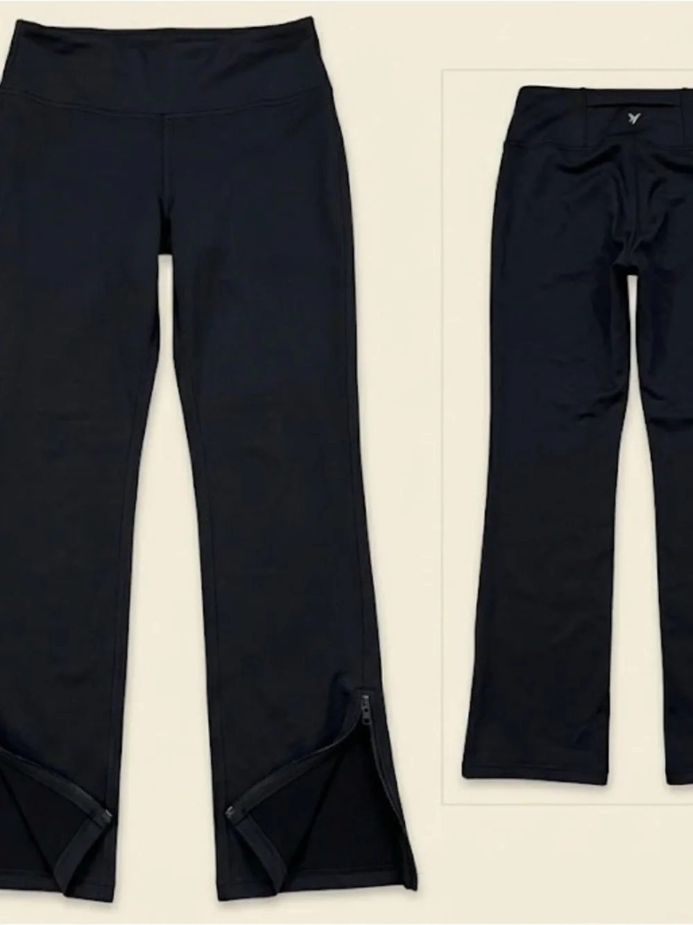 Old Navy Black Kids Leggings with Ankle Zips
